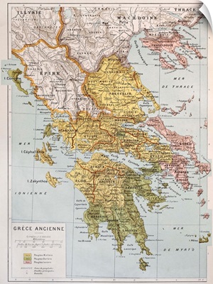 Antique Map of Greece, 1894
