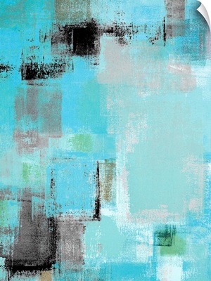 Aside - Modern grey and blue abstract painting