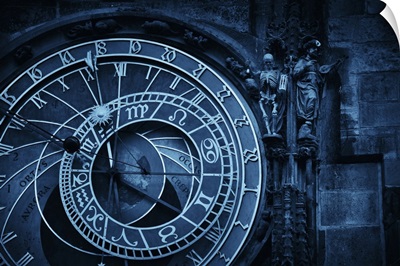 Astronomical Clock Closeup In Old Town Square In Prague, Czech Republic
