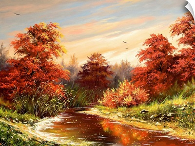 Autumn Landscape with a River