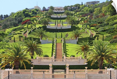 Bahai Gardens Of The Carmel Mountains, Haifa, Mediterranean, Israel