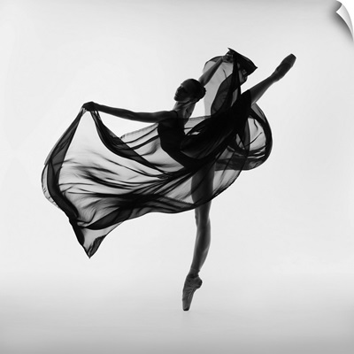 Beautiful Flexible Ballerina With Black Flying Cloth