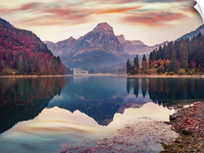 Captivating Autumn View Of Obersee Lake