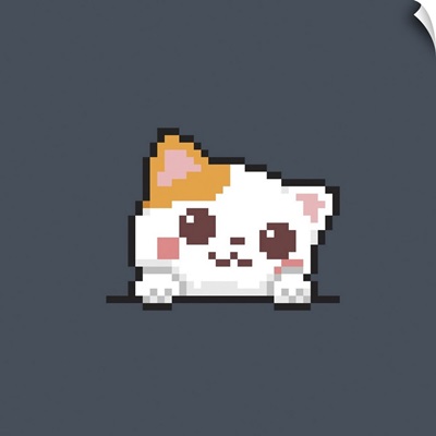 Cute Cat In Pixel Style