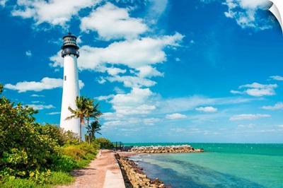 Famous lighthouse at Cape Florida, Key Biscayne