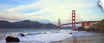 Golden Gate Bridge At Sunset Seen From Marshall Beach, San Francisco