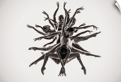 Group Of Modern Ballet Dancers In The Shape Of A Tree