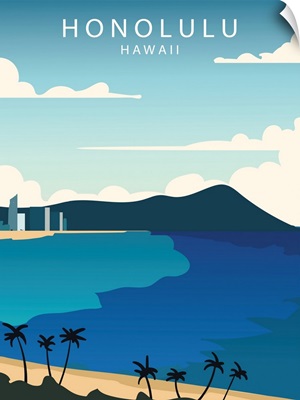 Honolulu Modern Vector Travel Poster