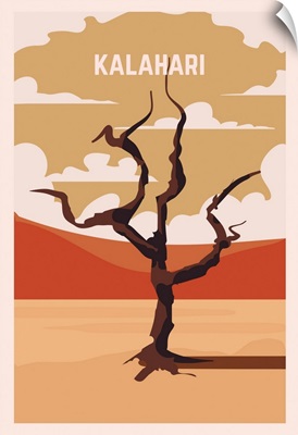 Kalahari Desert Modern Vector Travel Poster