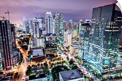 Miami cityscape at night