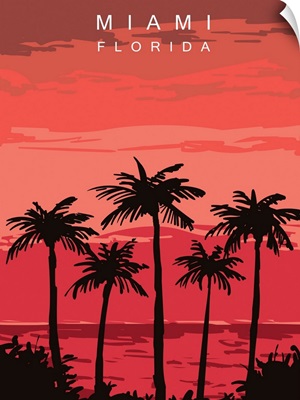 Miami Modern Vector Travel Poster