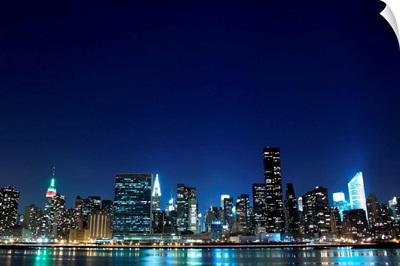 New York City skyline at Night Lights, Midtown Manhattan
