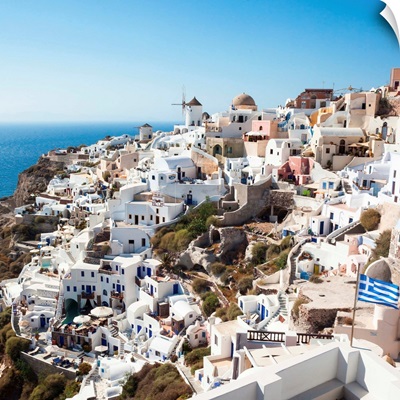 Oia Village, Santorini, With view of Windmills