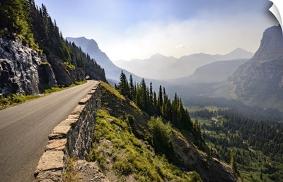 Road And Tunnel With Valley View, Glacier National Park