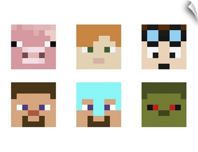 Set Of Pixel Avatars