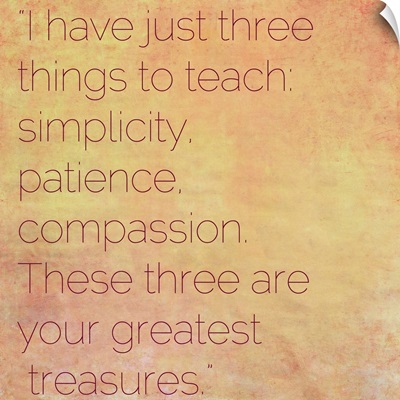 Simplicity, Patience, Compassion - Inspirational Quote by Lao Tzu