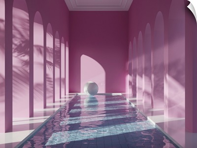 Swimming Pool In Hall With Columns