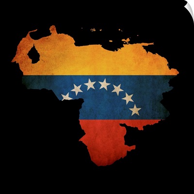 Venezuela And Flag On Black
