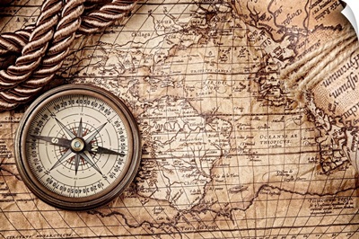 Vintage Map With Compass