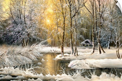Winter Landscape with a Forest River