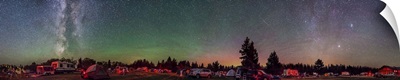A 360 degree panorama with aurora and bands of airglow at a Summer Star Party