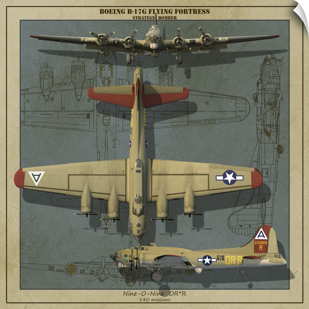 A B-17G Flying Fortress strategic bomber of World War Ii.