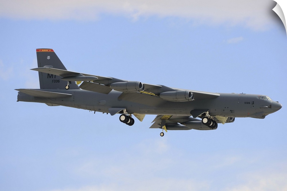 November 8, 2012 - A Boeing B-52H Stratofortress prepares for landing at Nellis Air Force Base, Nevada.