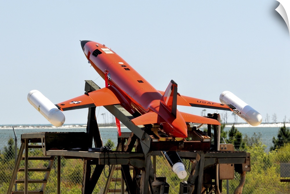 April 13, 2011 - A BQM-167A Subscale Aerial Target is ready to be launched from Tyndall Air Force Base Launch Facility for...