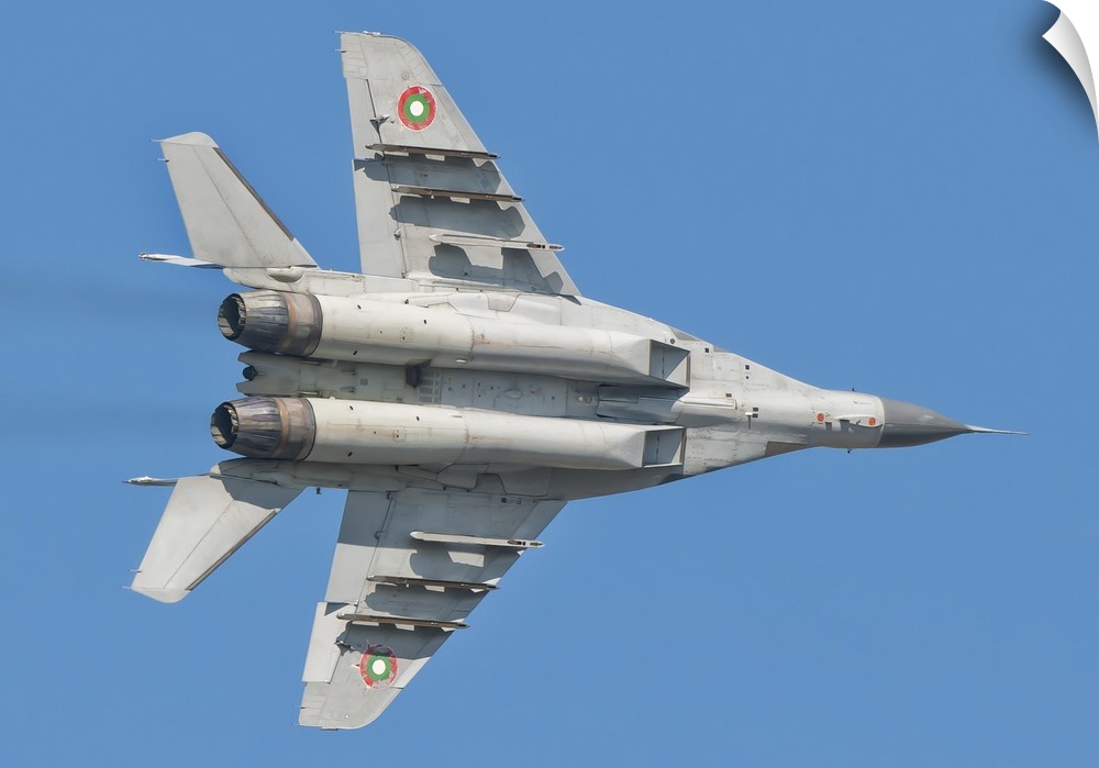 A Bulgarian Air Force MiG-29 in flight over Bulgaria.