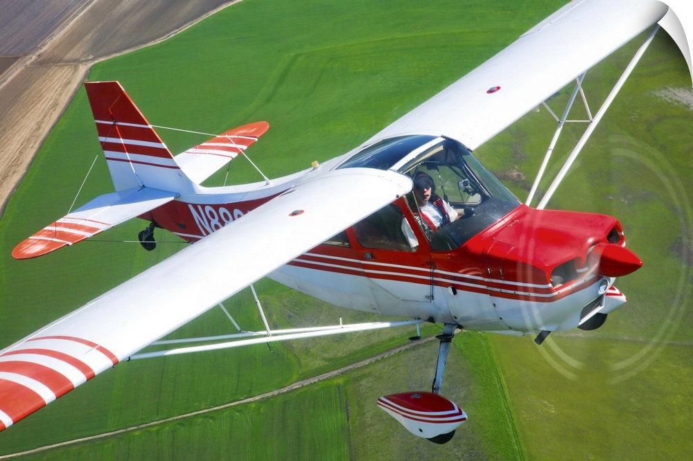 A Champion Aircraft Citabria in flight near Hollister, California.