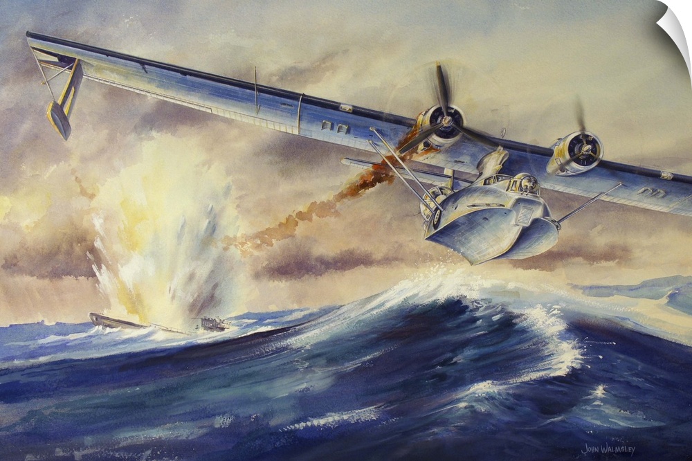 F/L David Hornell on his last mission June 24, 1944. Hornell's PBY Catalina aircraft was severly damaged after the attack ...