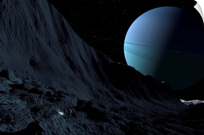 A gigantic scarp on the surface of Uranus moon, Miranda