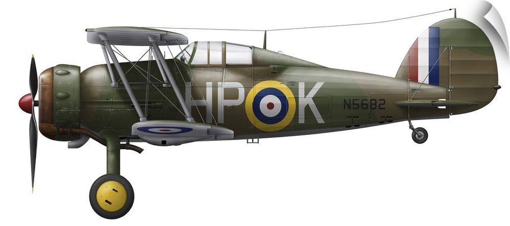A Gloster Gladiator MkII of 247 Squadron which saw active duty during the Battle of Britian.