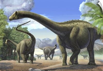 A group of Tapuiasaurus macedoi dinosaurs