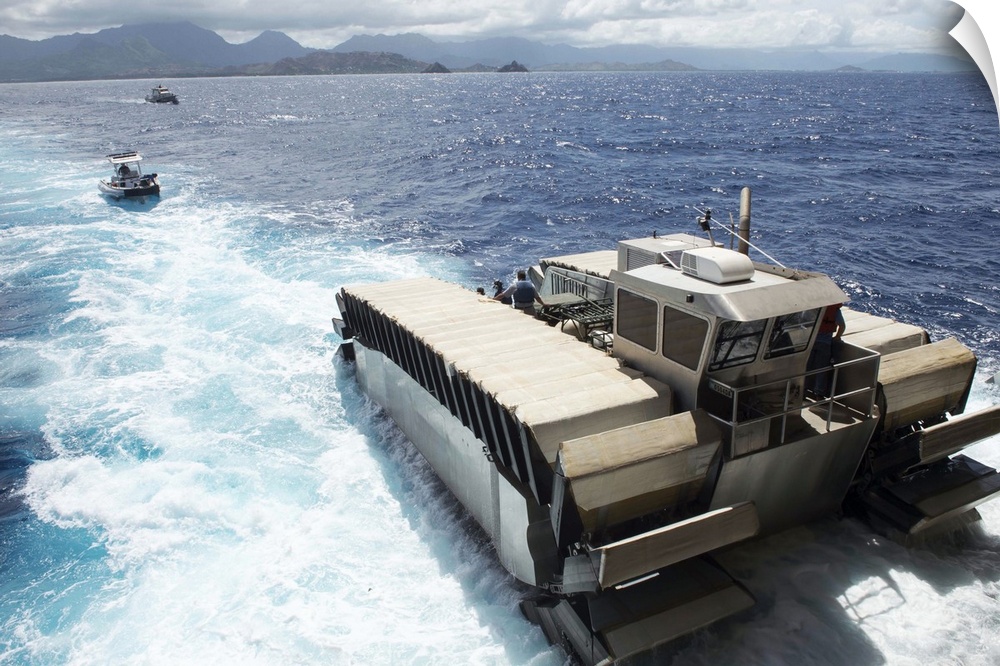 Pacific Ocean, July 11, 2014 - A half-scale ultra heavy-lift amphibious connector (UHAC), an amphibious connector prototyp...