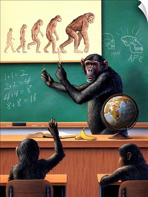 A humorous view of the reverse evolution of man