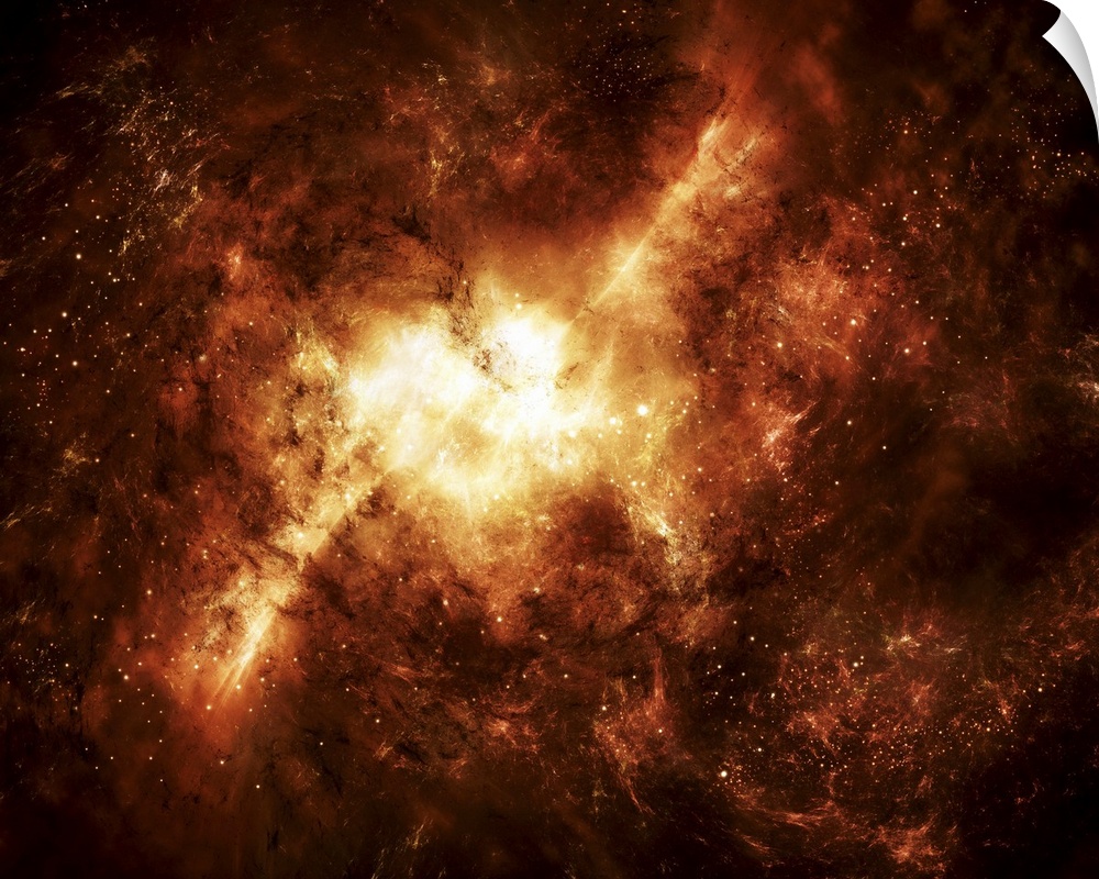 A nebula surrounded by stars.