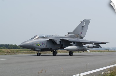 A Panavia Tornado GR4 of the Royal Air Force on the runway, Florennes, Belgium