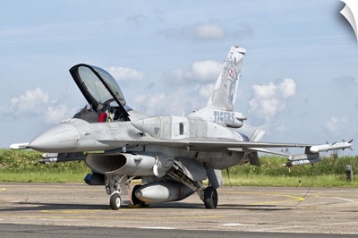 A Polish Air Force F-16 Block 52 at Cambrai Air Base, France