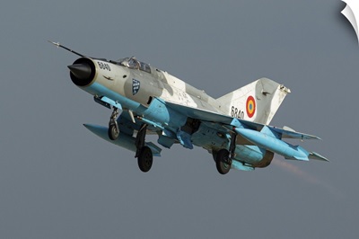 A Romanian Air Force Mig-21 LanceR Taking Off