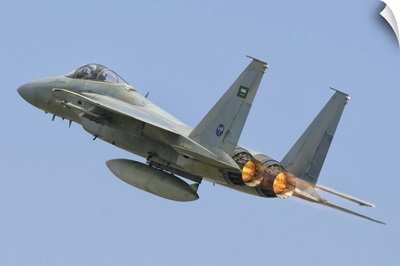 A Royal Saudi Air Force F-15C during Exercise Green Shield 2014 in France