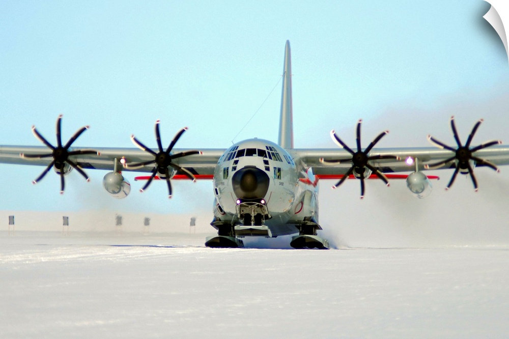 February 2, 2011 - A ski-equipped LC-130 Hercules from the New York Air National Guardaes 109th Airlift Wing takes off dur...
