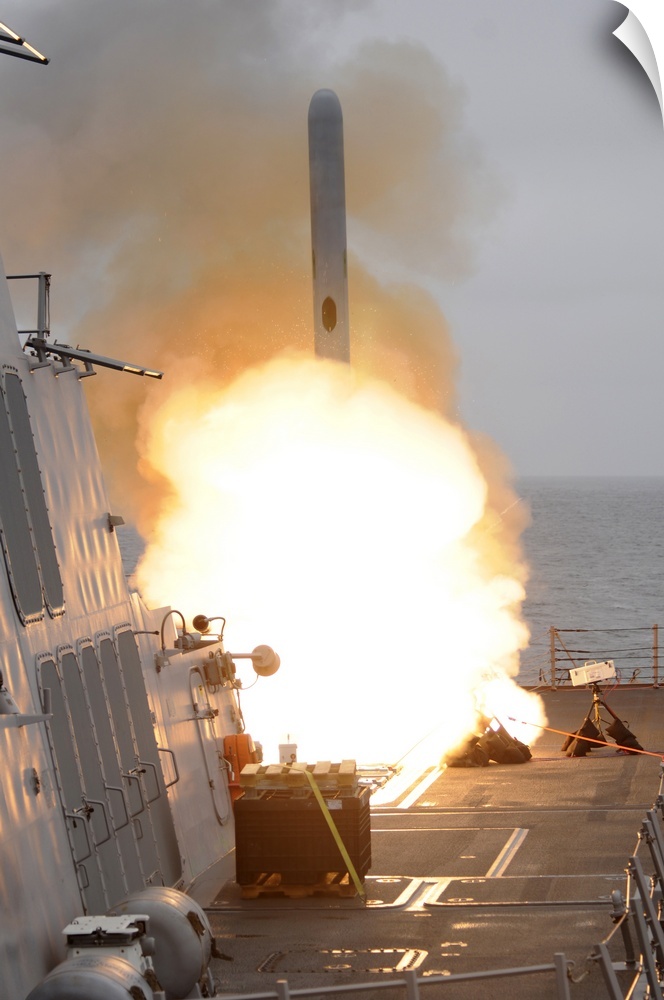 San Diego, June 22, 2010 - A tomahawk missile launches off the aft vertical launching system aboard the guided-missile des...