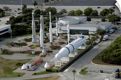Aerial view of the Kennedy Space Center Visitor Complex