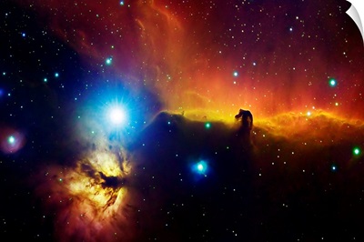 Alnitak region in Orion Flame nebula NGC 2024 horsehead nebula IC434