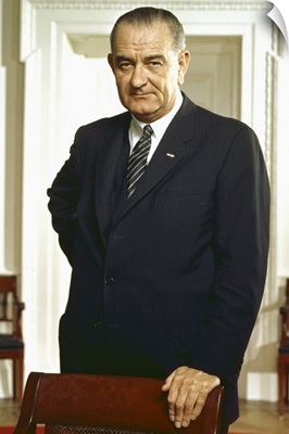 American History Photograph Of President Lyndon Johnson At The White House
