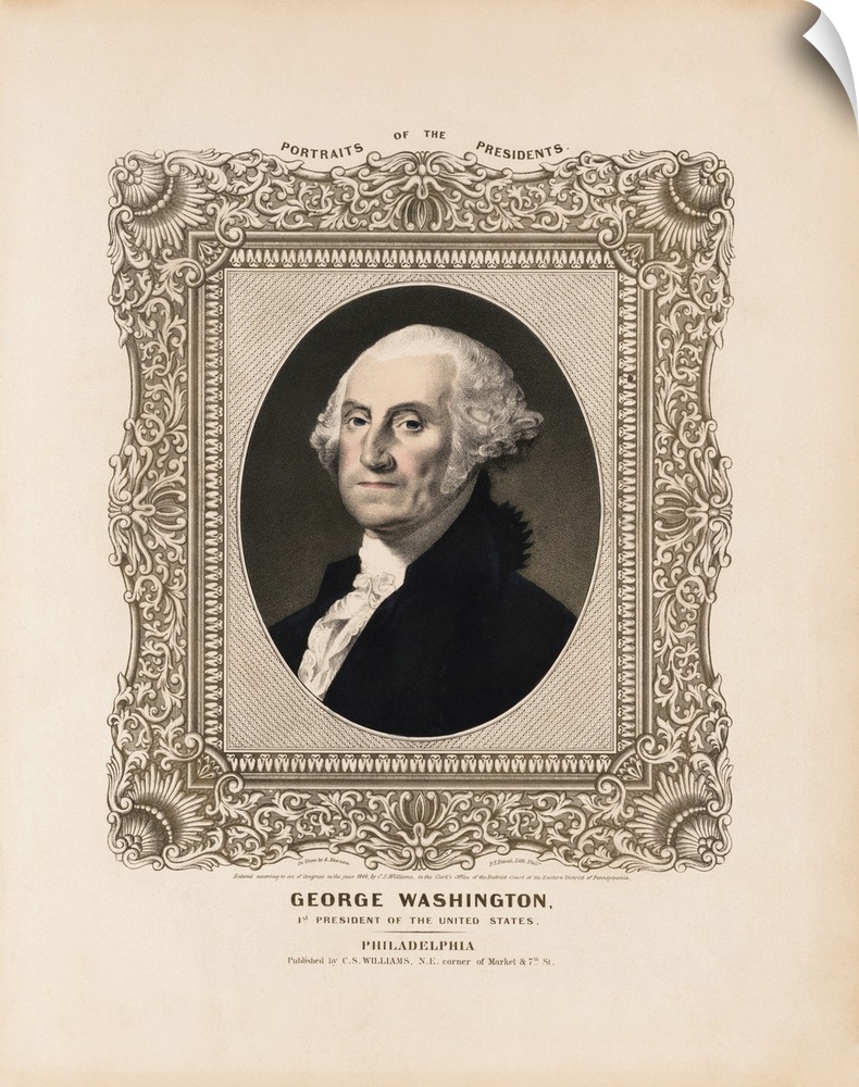 United States Historic Portrait Art Reprint PRESIDENT GEORGE WASHINGTON 