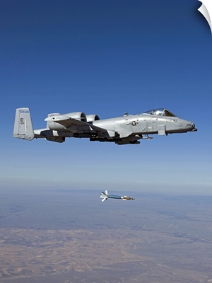 An A-10C Thunderbolt releases a GBU-12 laser guided bomb