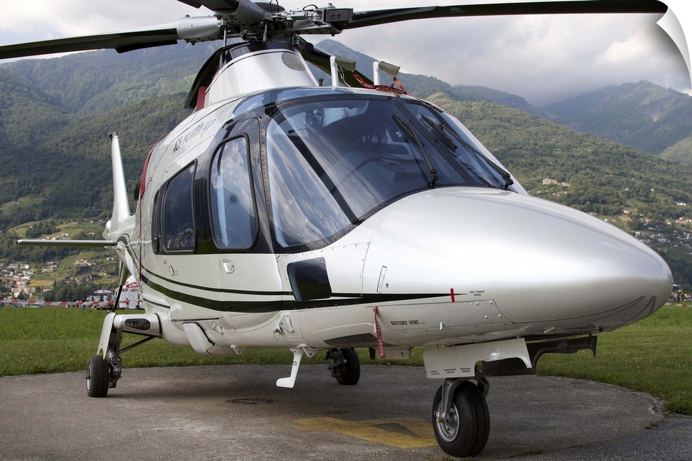 An AgustaWestland A109 Power Elite helicopter, Locarno, Switzerland.