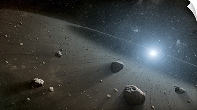An asteroid belt around the bright star Vega